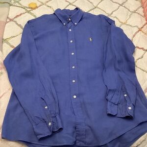 Ralph Lauren XL linen blue dress shirt